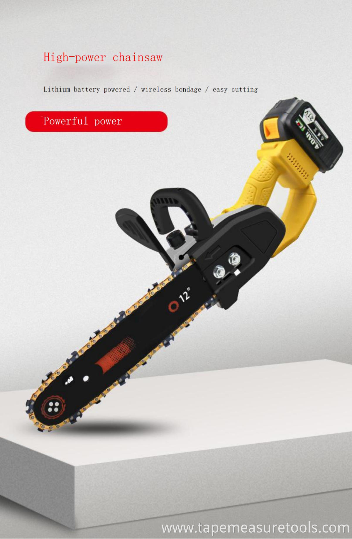 High-power electric chain saw wireless rechargeable pruning saw, household hand-held lithium battery tree electric saw